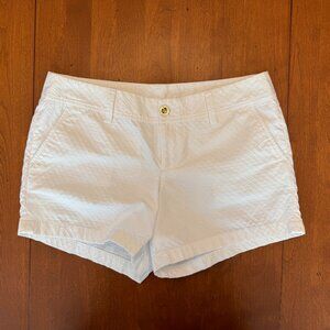 Lilly Pulitzer White Textured Callahan Shorts - Size 12